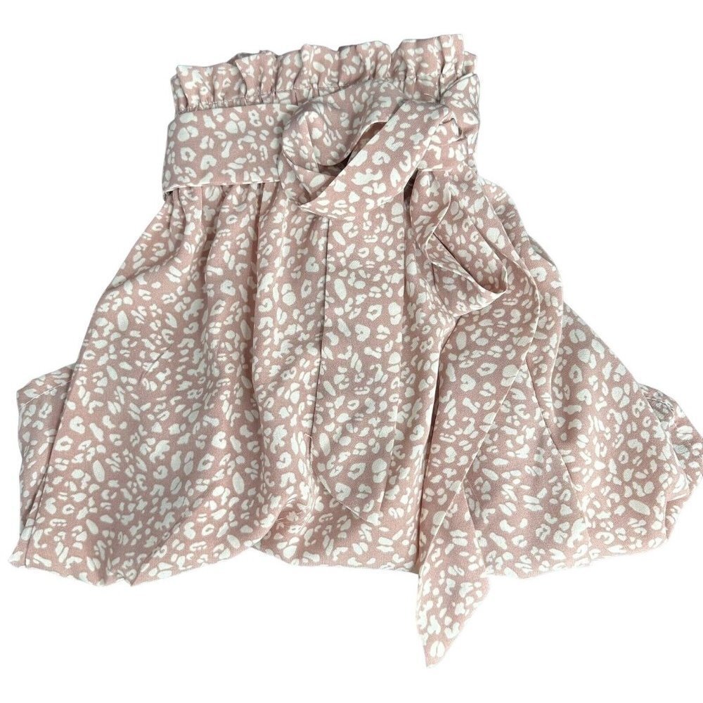 Shein Print Dress Shorts With Tie Lightweight Mauve Color - Picture 14 of 16